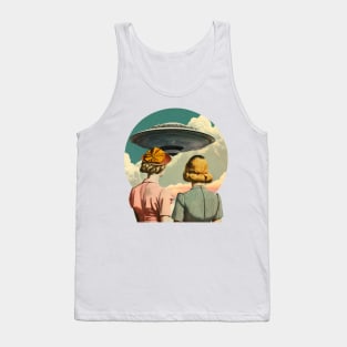 Retro UFO Sighting Collage Artwork Tank Top